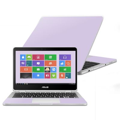MightySkins Skin Compatible with Asus Chromebook Flip C302CA 12.5" (2016) - Solid Lilac | Protective, Durable, and Unique Vinyl Decal wrap Cover | Easy to Apply, Remove | Made in The USA