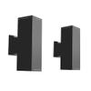 LUMINTURS Pack of 2 Dimmable 10W LED E27 Bulb Globe Included Square Wall Sconces Outdoor Up/Down Light Warm White Black Finish view 1