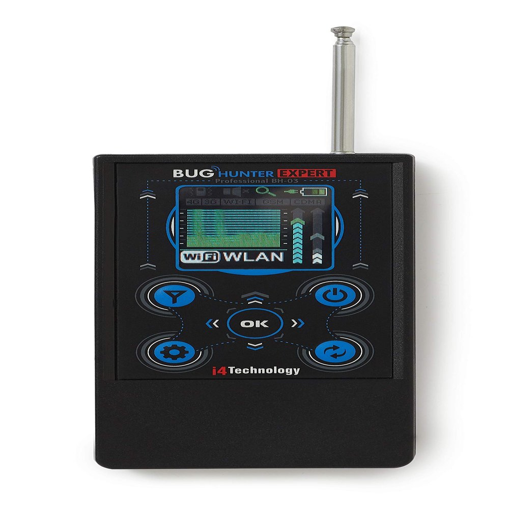 i4 Technology Anti Spy Bug Detector | Professional RF Signal Detector | High Sensitive Spy Bug Sweeper | Search for GPS Tracker, Mobile Phones, Wi-Fi, 3G, 4G, GSM BH-03 Expert | FCC, CE and ICES