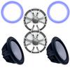 Two Wet Sounds Revo 12" Subwoofers, Grills, & RGB LED Rings - Black Subwoofers & Gunmetal Steel Grills - 2 Ohm view 1