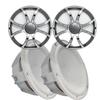 Wet Sounds Two Revo 12" Subwoofers & Grills - White Subwoofers & Gunmetal Stainless Steel Grills - 4 Ohm view 1