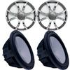 Wet Sounds Two Revo 12" Subwoofers & Grills - Black Subwoofers & Gunmetal Stainless Steel Grills - 4 Ohm view 1