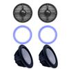 Wet Sounds Two Revo 10" Subwoofers, Grills, & RGB LED Rings - Black Subwoofers & Black Closed Face XW Grills - 4 Ohm view 1