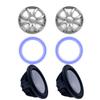 Wet Sounds Two Revo 10" Subwoofers, Grills, & RGB LED Rings - Black Subwoofers & Silver XS Grills - 4 Ohm view 1