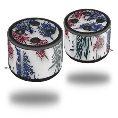 Skin Wrap Decal Set 2 Pack for Amazon Echo Dot 2 - Floating Coral White (2nd Generation ONLY - Echo NOT Included)