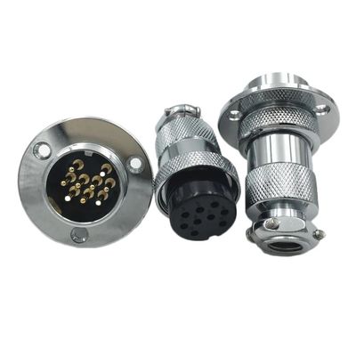 10Set GX25 XLR 2 3 4 5 6 7 8 9 10 Pin 25mm Female Male Disc Flange Panel Mount Socket with Dustproof Cover Aviation Connector (9PIN)