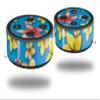 Skin Wrap Decal Set 2 Pack for Amazon Echo Dot 2 - Beach Flowers Blue Medium (2nd Generation ONLY - Echo NOT Included) view 1