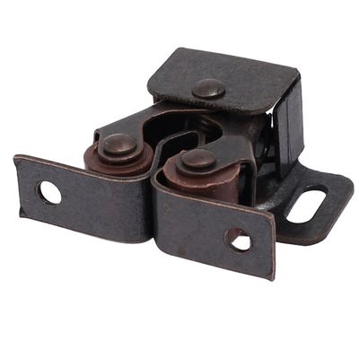 uxcell Cupboard Closet Cabinet Metal Double Ball Roller Catch Latch Brown