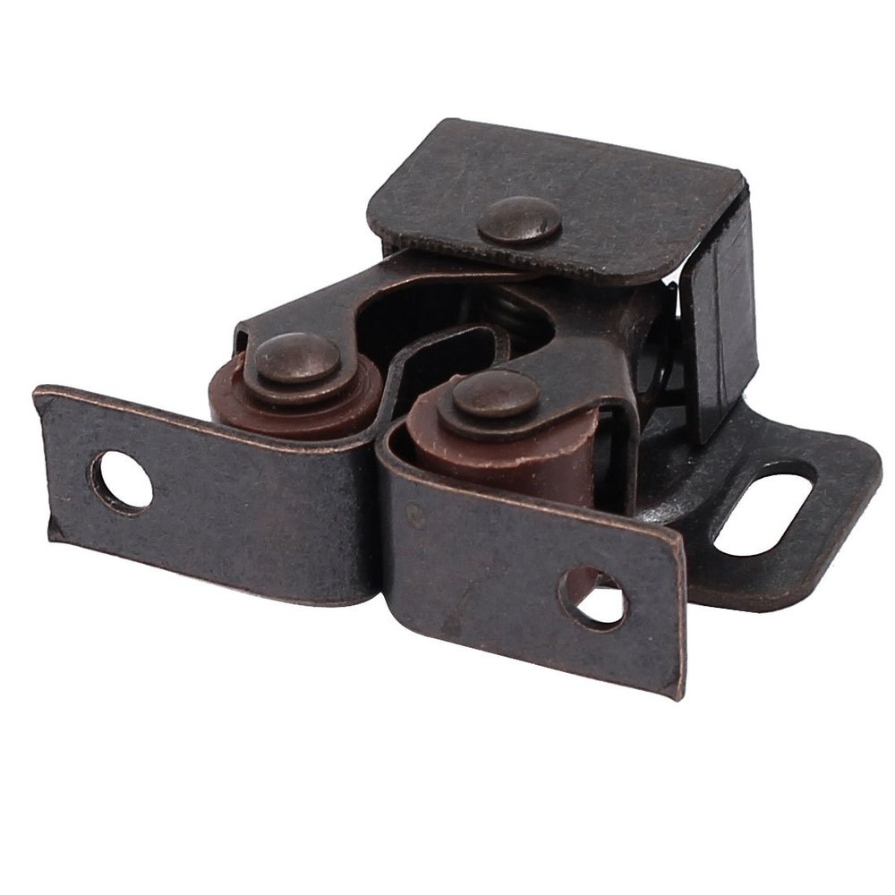 uxcell Cupboard Closet Cabinet Metal Double Ball Roller Catch Latch Brown