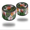 Skin Wrap Decal Set 2 Pack for Amazon Echo Dot 2 - Famingos and Flowers White (2nd Generation ONLY - Echo NOT Included) view 1