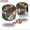 Skin Wrap Decal Set 2 Pack for Amazon Echo Dot 2 - Famingos and Flowers White (2nd Generation ONLY - Echo NOT Included) view 2