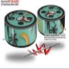 Skin Wrap Decal Set 2 Pack for Amazon Echo Dot 2 - Coconuts Palm Trees and Bananas Seafoam Green (2nd Generation ONLY - Echo NOT Included) view 2