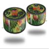 Skin Wrap Decal Set 2 Pack for Amazon Echo Dot 2 - Famingos and Flowers Sage Green (2nd Generation ONLY - Echo NOT Included) view 1