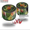 Skin Wrap Decal Set 2 Pack for Amazon Echo Dot 2 - Famingos and Flowers Sage Green (2nd Generation ONLY - Echo NOT Included) view 2