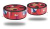 Skin Wrap Decal Set 2 Pack for Amazon Echo Dot 2 - Beach Party Umbrellas Coral (2nd Generation ONLY - Echo NOT Included) view 1