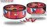 Skin Wrap Decal Set 2 Pack for Amazon Echo Dot 2 - Beach Party Umbrellas Coral (2nd Generation ONLY - Echo NOT Included) view 2