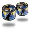 Skin Wrap Decal Set 2 Pack for Amazon Echo Dot 2 - Tropical Fish 01 Black (2nd Generation ONLY - Echo NOT Included) view 1