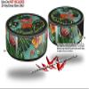 Skin Wrap Decal Set 2 Pack for Amazon Echo Dot 2 - Famingos and Flowers Seafoam Green (2nd Generation ONLY - Echo NOT Included) view 2