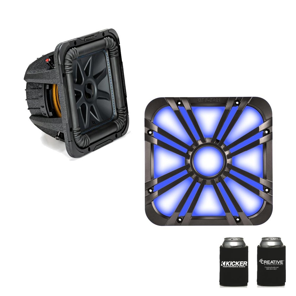 KICKER 44L7S104 L7S 10" Dual 4-Ohm Subwoofer & LED Charcoal Grill