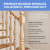 Wooden Baluster Spindles 5-3/4", Pack of 25 Wood Spindles for Crafts, Woodworking, and Furniture, by Woodpeckers view 3
