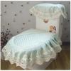 WSHINE Satin Lace Toilet Accessories Tank Cover + Lid Cover + Toilet Seat Cover with Zipper Design (green) view 1