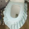 WSHINE Satin Lace Toilet Accessories Tank Cover + Lid Cover + Toilet Seat Cover with Zipper Design (green) view 2