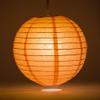 Luna Bazaar Premium Paper Lantern, Clip-On Lamp Shade (14-Inch, Parallel Ribbed, Cantaloupe Orange) - Chinese/Japanese Hanging Decoration - for Parties, Weddings, and Homes view 2
