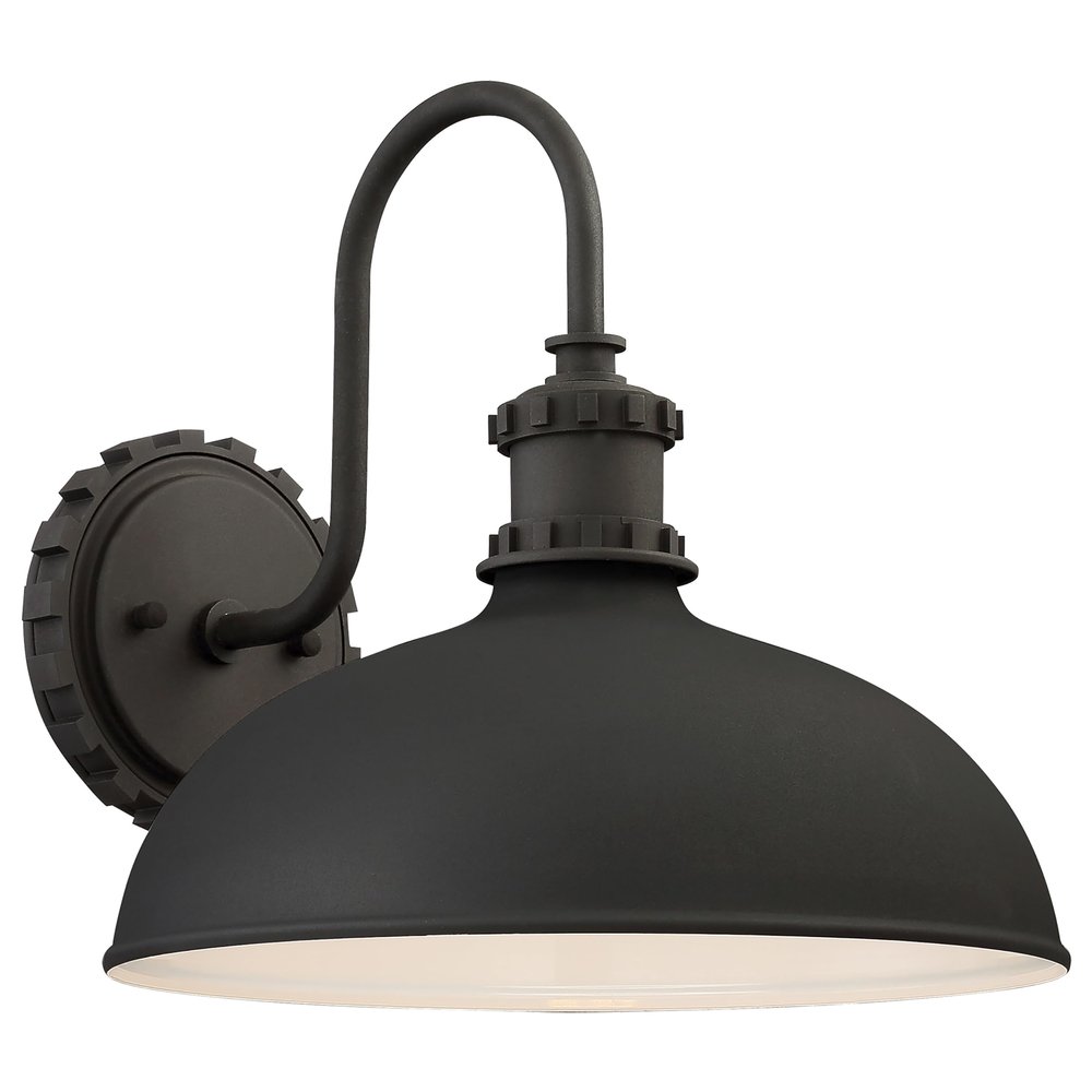 THE GREAT OUTDOORS 71251-66 Escudilla Outdoor Wall Mount, 1-Light, 100 Total Watts, 12-in H x 11.75-in W, Coal Black