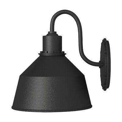 The Great Outdoors 71241-66 Mantiel Outdoor Wall Mount, 1-Light, 100 Total Watts, 8-in H x 9.75-in W, Coal Black
