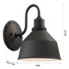 The Great Outdoors 71241-66 Mantiel Outdoor Wall Mount, 1-Light, 100 Total Watts, 8-in H x 9.75-in W, Coal Black view 3