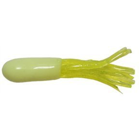 Arkie Lures TU-1-10-15 1" Salt Dipped Tubes- #10 White Chartreuse- 15 Pack