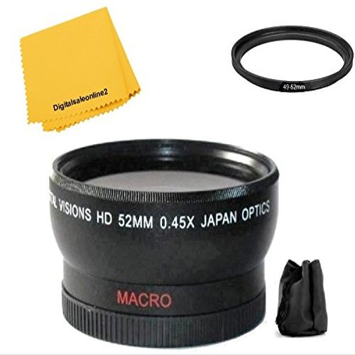 52mm Digital Vision Wide Angle Lens for Panasonic HC-WXF991K HC-VX981K HC-WX970 HC-X920 HC-X900 HC-VX870 HC-W850 HC-V770 HC-V750