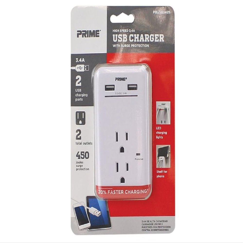 Prime Wire & Cable 2-Outlet USB Charger