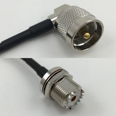 12 inches RG142 PL259 UHF Angle Male to UHF Female Bulkhead Pigtail Jumper RF coaxial Cable 50ohm Quick USA Shipping
