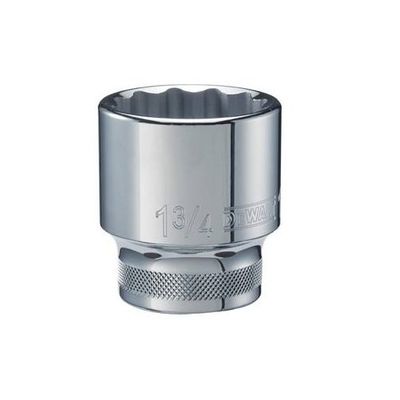 Stanley DWMT74641OSP Socket, 1-3/4 in, 3/4 in Drive, 12 Point, 2-19/32 in L, Polished Chrome Vanadium