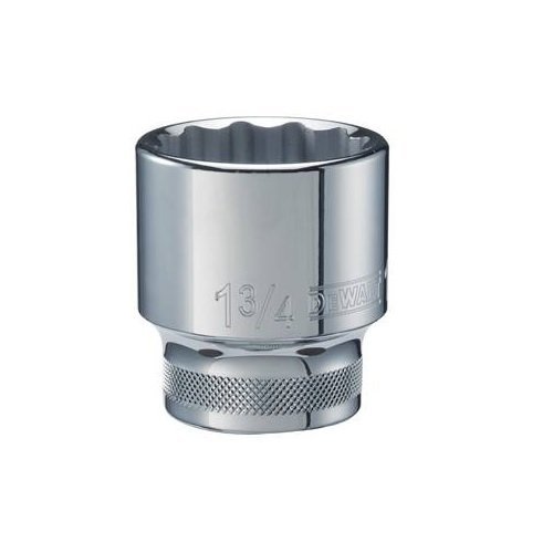 Stanley DWMT74641OSP Socket, 1-3/4 in, 3/4 in Drive, 12 Point, 2-19/32 in L, Polished Chrome Vanadium