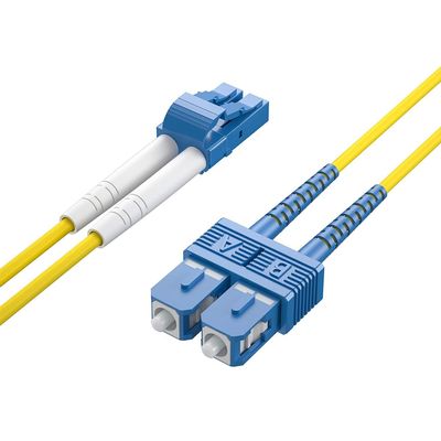 1m OS2 LC to SC Fiber Patch Cable, Single Mode Fiber Optic Cable, SMF Duplex LC-SC UPC, 9/125um, LSZH, Yellow, for 1G/10G SMF SFP Transceiver, Networks