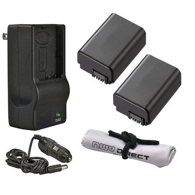 'Intelligent' Batteries (2 Batteries) Compatible With Sony Alpha a6500 + AC/DC Rapid Charger