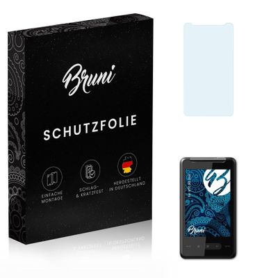 Bruni Screen Protector compatible with HTC HD mini Protector Film, crystal clear Protective Film (2X)