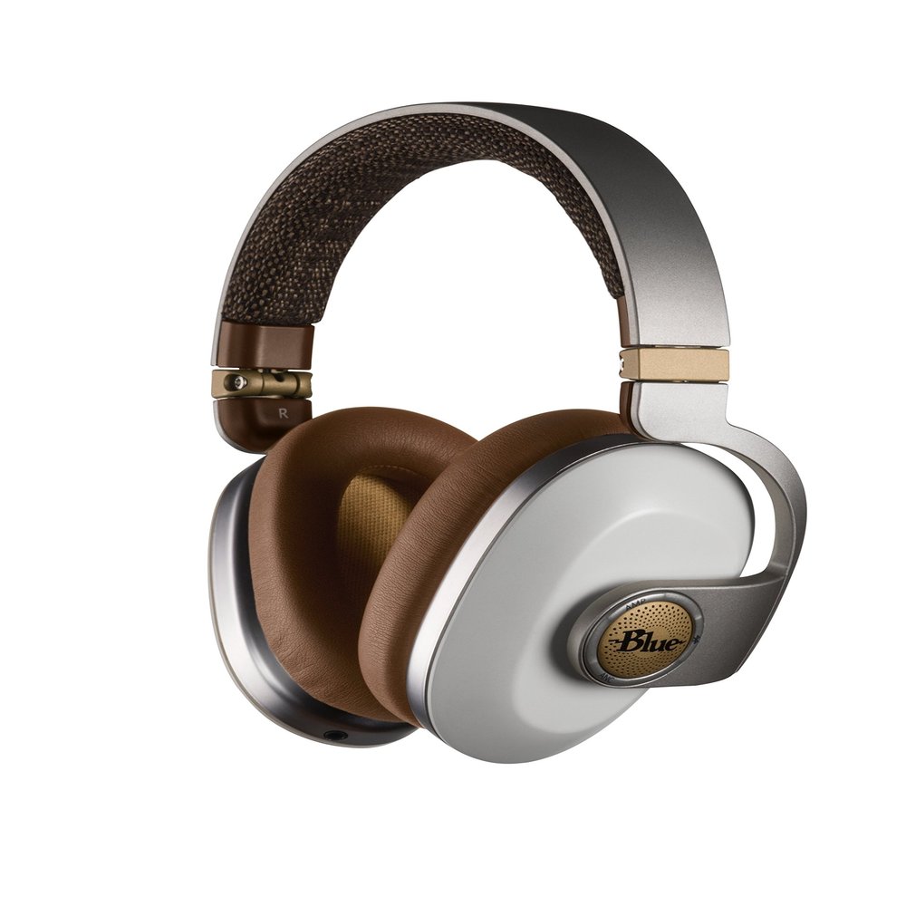 Blue Satellite Premium Wireless Noise-Cancelling Headphones with Audiophile Amp (White)