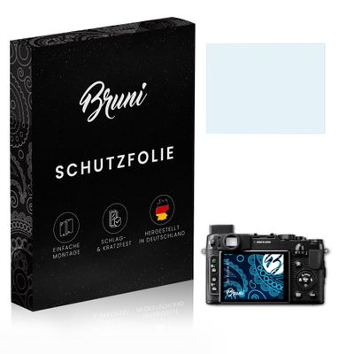 Bruni Screen Protector compatible with Fujifilm X10 Protector Film, crystal clear Protective Film (2X)