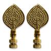 Royal Designs Birch Leaf 3.13" Lamp Finial for Lamp Shade, Polished Brass - Set of 2 view 1