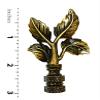 Royal Designs Elegant Leaves 3" Lamp Finial for Lamp Shade, Antique Brass view 3