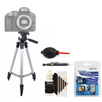 Tall Tripod + Top Cleaning Accessory Kit for Nikon D5000 D5300 D5500 D5600 and All Digital Cameras