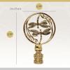 Royal Designs Double Dragon Fly Filigree 2.75" Lamp Finial for Lamp Shade, Polished Brass view 3