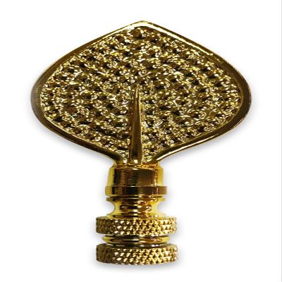 Royal Designs Birch Leaf 3.13" Lamp Finial for Lamp Shade, Polished Brass