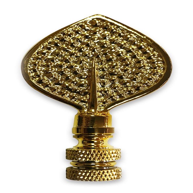 Royal Designs Birch Leaf 3.13" Lamp Finial for Lamp Shade, Polished Brass