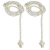 Royal Designs, Inc. Celling Fan Pull Chain Extension with Finial Adapter, 24 inch, Silver, 2-Pack view 1