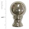 Royal Designs Small Ball Lamp Finial for Lamp Shade, 1.5 Inch, Polished Silver view 4