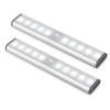 Wireless Motion Sensor Cabinet Lights 10-LED USB Rechargeable Closet Lights LED Under Cabinet Lighting for Wardrobe/Drawer/Stairs/Cupboard/Counter/Pantry/Stairs,Stick On Anywhere,2 Pack,White Light view 1